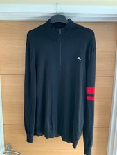 J lindeberg mens 1/4 zipped merino wool jumper xxl dk blue