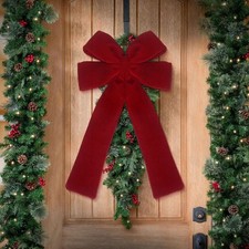 54*30cm Large Red Bows For Christmas Tree Front Door Stairway Decorations UK