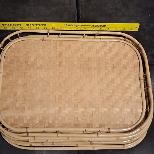 Woven rattan bamboo serving - 7,