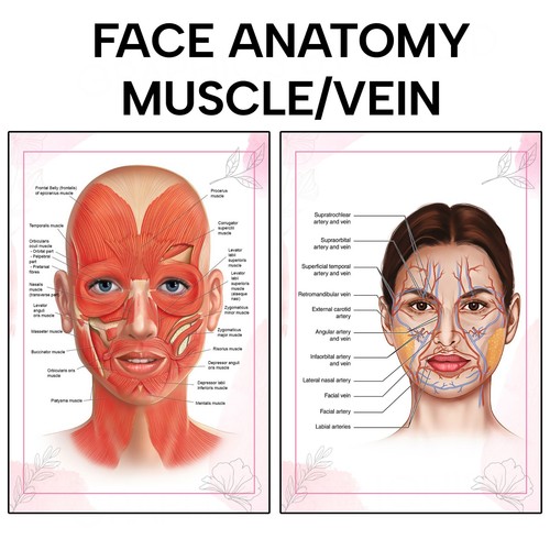 Face anatomy muscle veins - face,