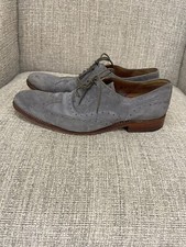 Grenson Archie Men's  Gray Suede Wingtip Oxford Shoes Size 8.5