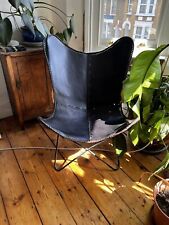 Classic Handmade Butterfly Chair New Leather Brown Vintage With Iron Frame