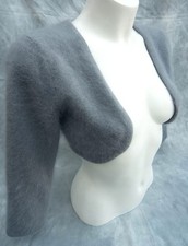 Monsoon Fluffy Grey Angora Bolero / Shrug (LW)