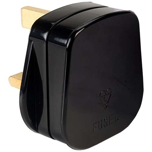 13a amp fused black - 13a, 13