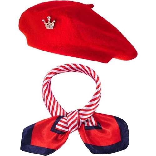 3pcs french beret hat - french, set