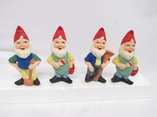 Vintage 40's 50's Garden Gnomes Figurines Tools Set of 4 Our Own Import Japan