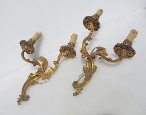 Victorian brass wall lights - brass,