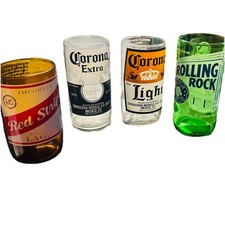 Beer bottle recycled glass set - glass,