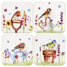 Garden Birds Set of 4 Cork