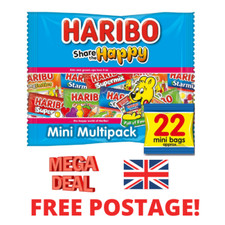 Haribo Share The Happy 22 Treatsize Mini Packs Kids Sweets birthday Gift Xmas!