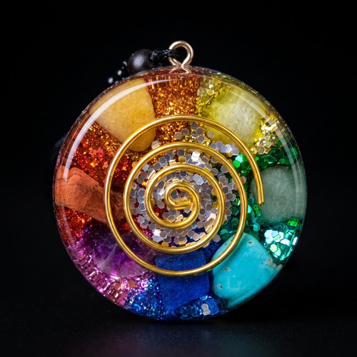 Chakra orgonite pendant - chakra,