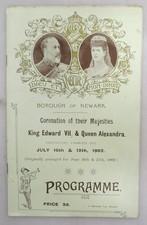 1902 King Edward VII Coronation Programme Newark Queen Alexandra