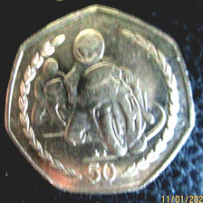 TT Motorbike Races Isle Of Man Fifty Pence Coin 1997 50p coin - Circulated IOM