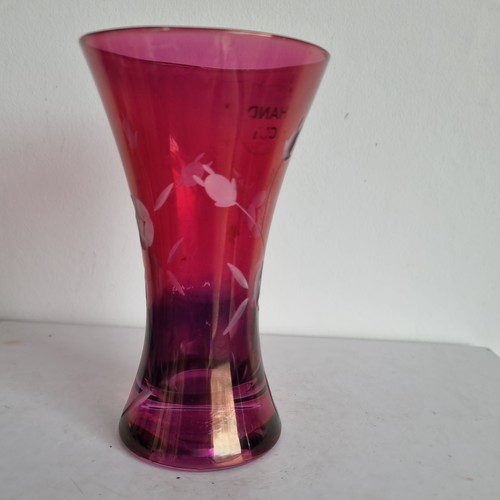 Vintage cranberry hand cut - cranberry,