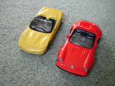 Burago - Chevrolet Corvette Yellow 1/43 & M C Toy Porche 911 Speedster 1/38