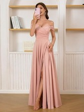 V Neck Ruched Satin Bridesmaid