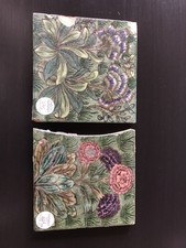 William de Morgan Tiles (2). One With Unusual Curved Profile.