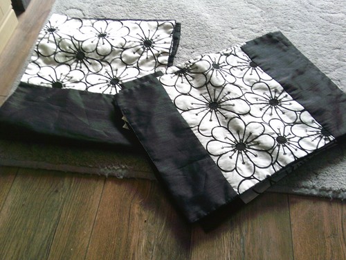 Black floral table runner 6 - table, &