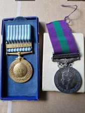  RARE BOXED WOMENS GVI GENERAL SERVICE MEDAL CLASP MALAYA, UN KOREA MEDAL
