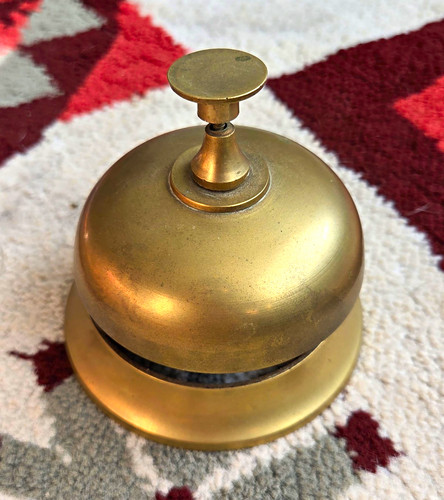 Vintage bronze brass push - vintage, top