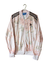 Adidas Originals Track Jacket Womens Size 14 Floral Pattern Pastel Rose Pink