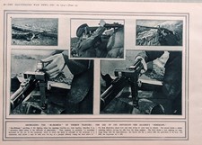 1914 WWI WW1 PRINT USE OF HYPOSCOPE IN TRENCH FIGHTING SOLDIERS PERISCOPE