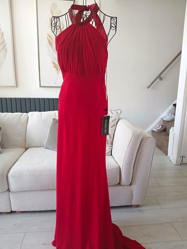 Sherri hill red chiffon halter - sherri,