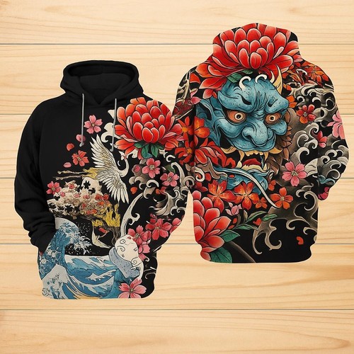 Japanese samurai fleece hoodie - samurai,