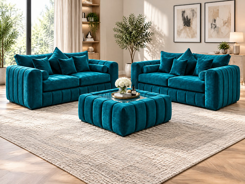 Luxury plush velvet sofa - sofa, 2