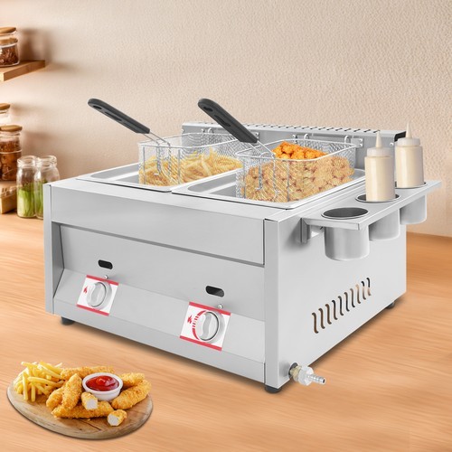 Commercial lpg gas fryer - 2x,