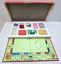 Waddingtons Monopoly Red Box UK Edition Board Game 1960s Metal Tokens