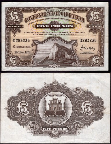 Gibraltar five pounds - (+3), gibraltar.