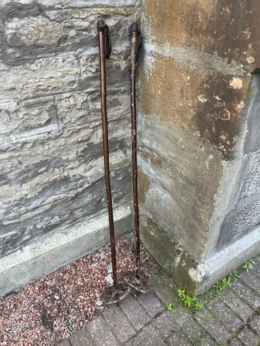 Vintage wooden ski poles - poles, /