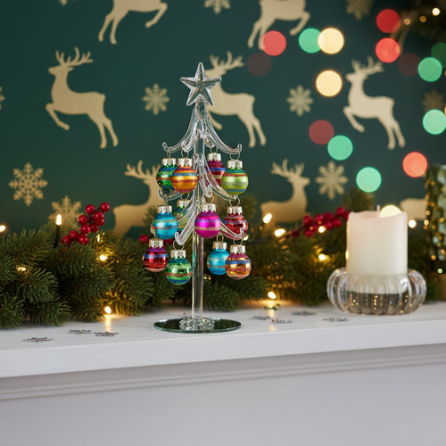 Glass christmas tree cm - christmas,