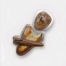 Amy Kahn Russell Unusual Silver Brooch Pendant - American Jewellery Maker
