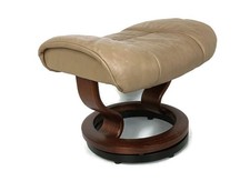 Ekornes Stressless Recliner brown Leather Footstool Foot rest Ottoman Vintage No