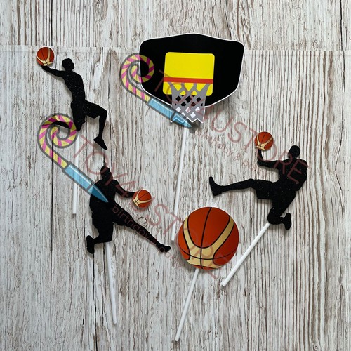 5pcs basketball cake - basketball, topper