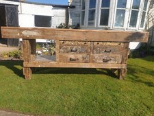 Large  Special Vintage Industrial Solid Pine Workbench  £749  Delivery Included