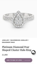 Platinum Diamond Pear Shaped