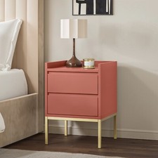 Red Modern 2 Drawer Bedside