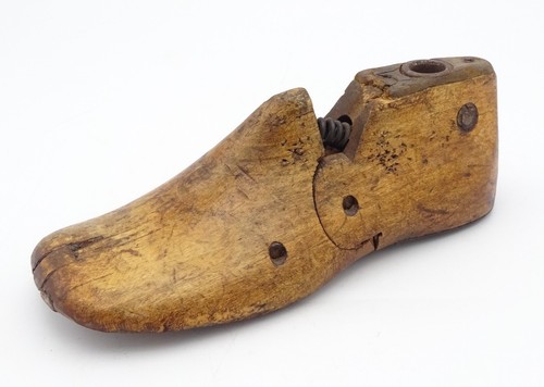 Antique wooden child shoe - wooden,