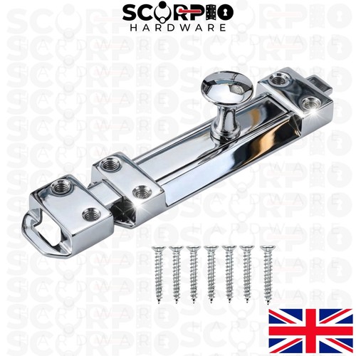 Chrome door bolt - bolt, 5"
