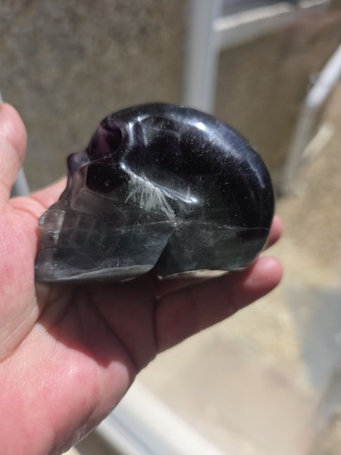 Fluorite crystal skull carving - fluorite,