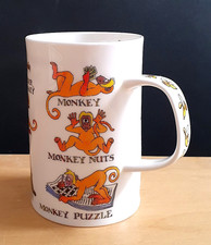 DUNOON MONKEY BUSINESS MUG CHERRY DENMAN DESIGN FINE BONE CHINA CUP