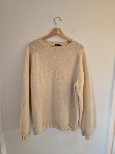 Drakes cream shetland jumper - cream,