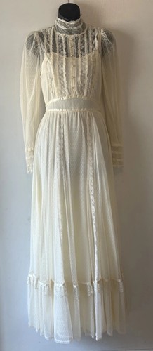 Vtg swiss dot lace edwardian - vtg,