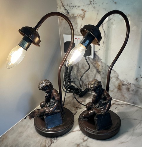 Pair spelter bronzed - of,