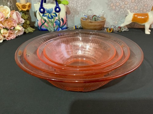 Set vintage pink glass - 4,
