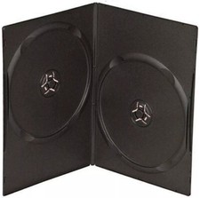 50 Double DVD Case 7mm Spine Slimline Black Clear Front Cover Sleeve Slim B50