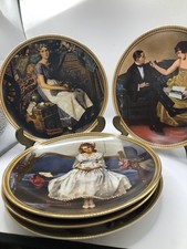 Set 5 collectible Norman Rockwell plates — ideal for collectors or stylish décor